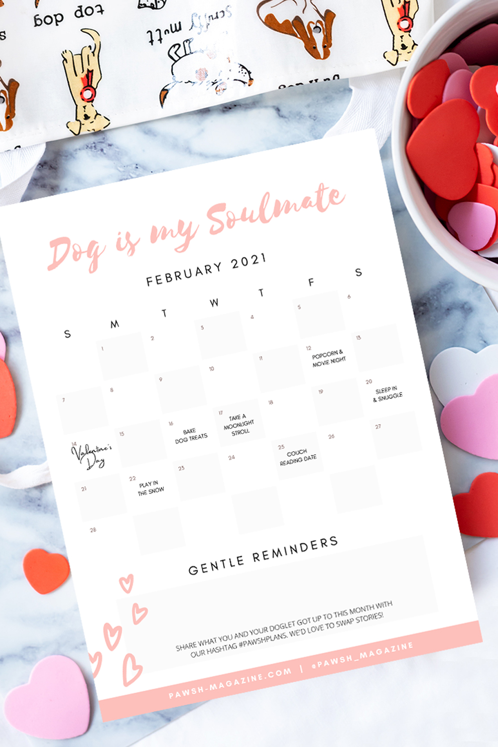 dog activity calendar